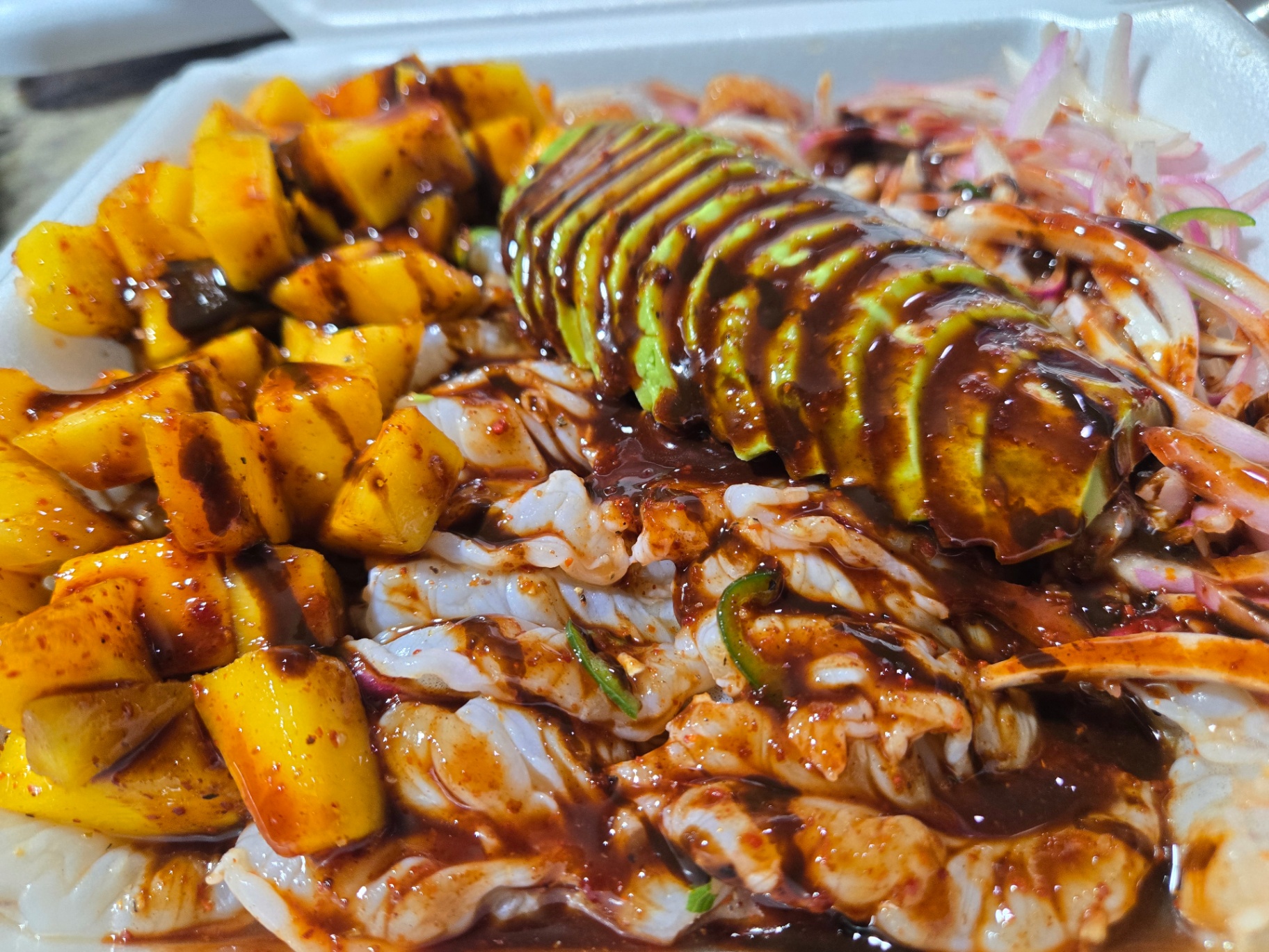 Camarón con mango